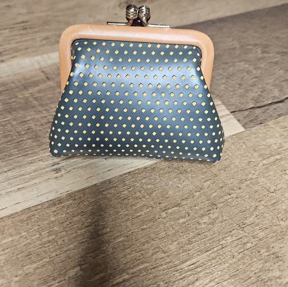 Green and Tan Polka Dot Coin Purse - Picture 7 of 10